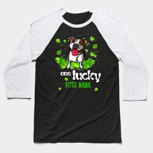 ONE LUCKY PITBULL MAMA Baseball T-Shirt